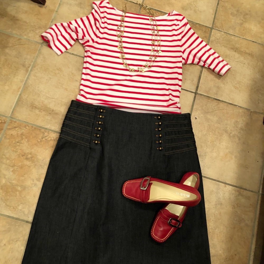 PERFECT CONDITION DENIM ETCETERA SKIRT